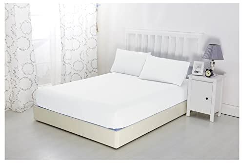 Sonia Moer Super Soft Brushed Microfibre Fitted Sheet - Non Iron Breathable Hypoallergenic Bottom Sheet with Strong Elastic Hem- Double/White