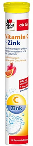 Vitamina C + Zinco - 15 Compresse effervescenti - contribuisce al sistema immunitario e alla protezione delle cellule dallo stress ossidativo – Doppelherz