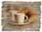 ARTland Wanddeko Bild aus Holz Holzbild vintage Deko 40x30 cm Querformat Kaffee Coffee Cafe Cappuccino Latte Macchiato Croissant T5XO