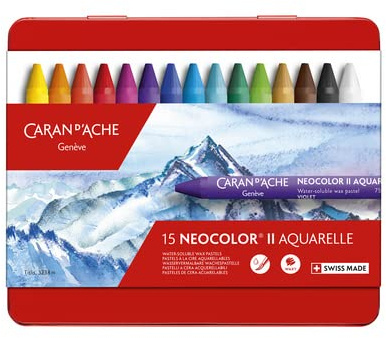 Caran DAche Neocolor II vattenlösligt vax olja kritor pastellkritor konstnärer skiss set ej tillämpligt flerfärgad