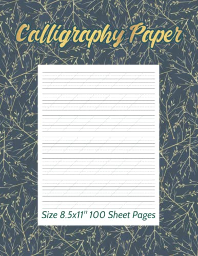 Calligraphy Paper: 100 Sheet Pages For Calligraphy and Hand Lettering Practice | Modern Calligraphy Slant Angle Lined Guide Notepad For Alphabet Practice