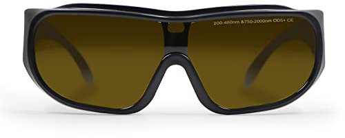 FONLAND OD5+ Lunettes de Protection Laser pour 200-480nm & 750-2000nm Lunettes de Protection des Yeux Pour la Lumière Bleue et le Laser CO2 pour la Gravure et l'épilation au Laser