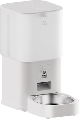 HHOLove Smart Food Dispenser Distributeur Automatique pour Chats et Chiens 2.4G WiFi 6L Mangeoire Automatique Connecté App avec Bol en Acier Inoxydable