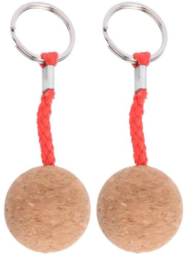 Cyrank Llavero De Bola De Corcho Flotante, 2 Piezas Llavero Flotante De Madera Llavero De Deportes Acuáticos Llavero Ligero Flotador Accesorios De Deportes Acuáticos(Editor)