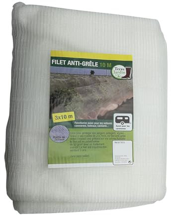 TERRE JARDIN - Filet Anti Oiseaux, 3 x 10 m - Filet de Protection Jardin, Blanc, Maille de 1 x 7 mm - Protection pour Jardin, Verger, Potager, Fruit, Légumes - Filet Protection Oiseaux, Anti UV