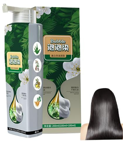 Tintura per capelli vegetale naturale 100 ml a base di bolla a base di copertura grigia uomo uomo colorare crema cuoio capelluto sicuro ＆ nero, naturale per grigio