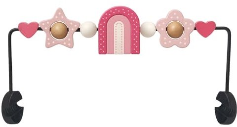 Kinhzrude Baby Bouncer Toy Bar, Compatible with BabyBjorn Bouncer Balance Soft & Bliss, Rotatable Wooden Toy Bar Attachment for Babies, Sensory Development Toy (Rainbow Arch)