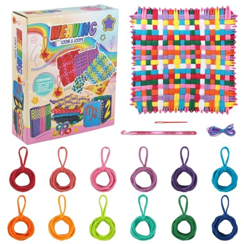Jouets pour enfants filles de 6 à 8 ans, métiers à tricoter 12 couleurs, kits créatifs de bricolage pour enfants, cadeaux d'anniversaire amusants pour filles 6 12 ans, pour maniques, bracelets