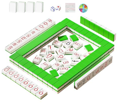 Pinyin Mahjong Learning Game - Educational Tile Collection, Chinese Language Familiarity Tool, Cooperative Game Experience, Visual Recognition Development | For