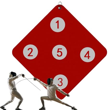 Fäktningsträningsutrustning - Väggmonterad Fäktning Extra Övningsredskap - Extra Redskap Med Fem Bulls-Eye, Kompakt Skicklighetsutrustning För Sabelförbättring