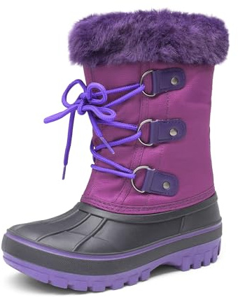 DREAM PAIRS Botas de nieve y calzado de invierno para niños.,Size 32,Púrpura,FORESTER