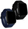 kwmobile Straps Compatible with Huami Amazfit GTS 2 Mini Straps - 2x Replacement Silicone Watch Bands - Smartwatch or Fitness Tracker - Black/Dark Blue