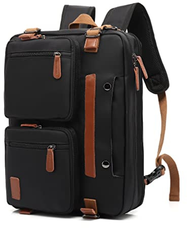 MOLNIA 3 in 1 Laptop Bag for Men, 17.3 Inch Work Bags for Men, Laptop Backpack, Briefcases, Messenger Bag, Computer Bags for Laptops for Men Women, Black