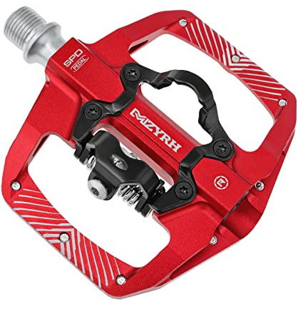 MZYRH Pedal,MTB Mountain Bike Pedals Compatible with Dual Function Sealed Clipless Aluminum 9/16 Bicycle Flat Platform with Cleats for Road, MTB (Red)