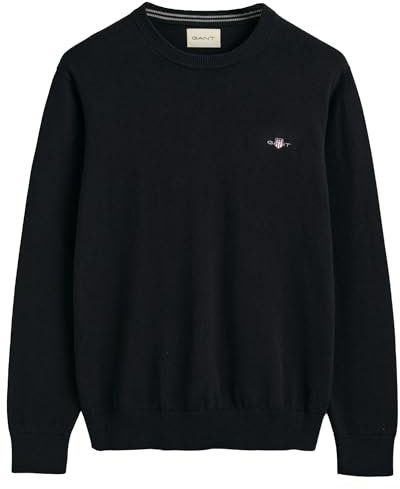 Gant Herren Classic Cotton C-Neck Pullover, Schwarz, XL EU