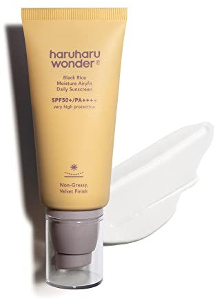 Haruharu Wonder Black Rice Moisture Airyfit Daily Sunscreen, Non-Greasy Velvet Finish, No-white Cast, 50ml