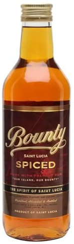 Bounty Rum Spiced: Miniature | Rum with natural flavours | Distilled, blended and bottled in Saint-Lucia | 40% alcohol 5cl | Perfect base for Long Drink