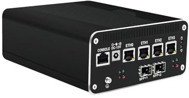HUNSN Micro Firewall Appliance, Mini PC, VPN, Router PC, Pentium Gold 8505, RJ50, AES-NI, 4 x 2.5GbE I226-V, 2 x SFP+ Optical 10Gbe 82599ES, Barebone, NO RAM, NO Storage, NO System
