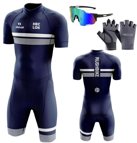 Triathlon Suit Men’s Short Sleeves Trisuit for Swimming, for Cycling Training Road Bike Top Cycling Clothing Racing Cyclist Clothing with 3 Pockets,Running,Cycling,Swimming (TYP-17,M)