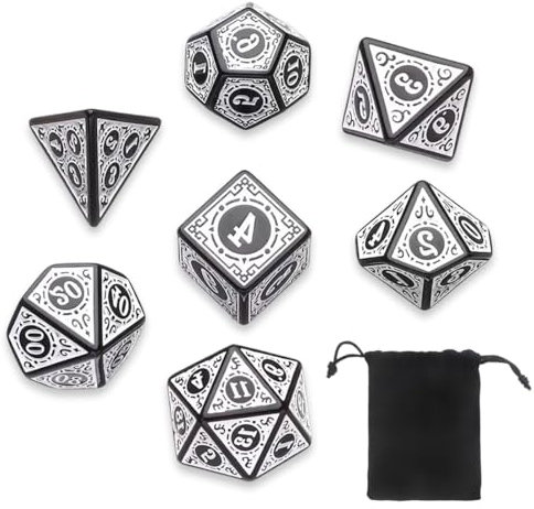 WeddHuis 7 Stück Polyedrische Würfel, Tisch Spiel Würfel für Dungeons and Dragons, Pathfinder, DND, RPG, MTG