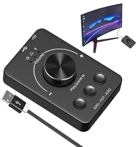 Controller Tasto del Volume USB, Tasto di Controllo Volume USB | Tasto di Controllo Volume Multimedia USB-Controller di Volume USB Nero e Cool per Internet Cafe,