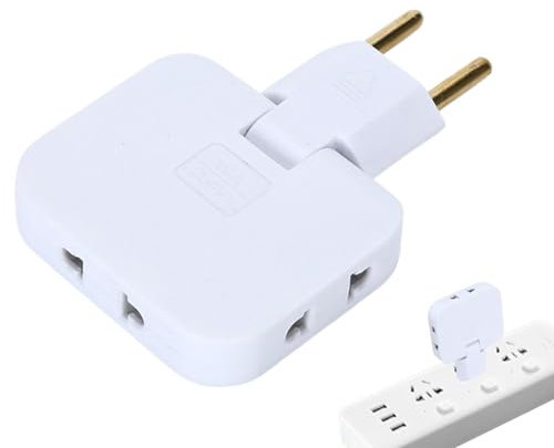 Extensión de toma de corriente - Regleta y adaptador de pared, Extensión de toma de pared con protección contra sobretensiones | Portátil versátil de 2500 W, punta giratoria de 180 grados, expansor Pl