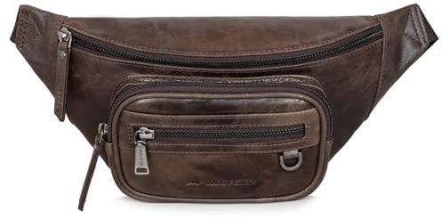 Marc Peter® Varadero Bauchtasche Herren Leder | Gürteltasche Bauchtasche mit Wechselgurt für Damen und Herren | Crossbody Leder Hüfttasche | Hip Bag Leather Gürteltasche | Crossbag Braun