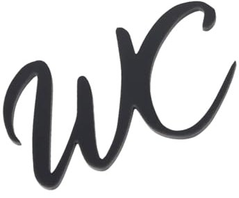 WC Schild Selbstklebend 15 * 10 cm Gäste WC Aufkleber für Holztüren Glastüren und Metalltüren Badezimmer Deko Türschild Innen und Außen Schwarz