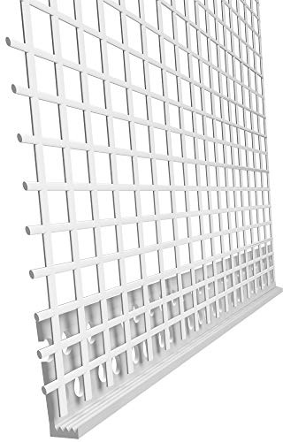 doitBau Profilo di finitura in PVC – Profilo angolare per intonaco – Spessore intonaco 6 mm, tessuto in fibra di vetro da 12,5 cm, antiurto, resistente agli alcali, 50 barre da 2 m = 100 m per WDVS