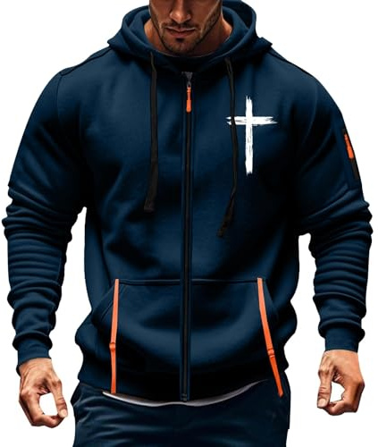 Huvtröjor med dragkedja för män med dragkedja för män brittiskt kors religiös kristen grafisk tröja lätt sport huvtröja vardaglig huvtröja långärmad utomhus sweatshirts jackor