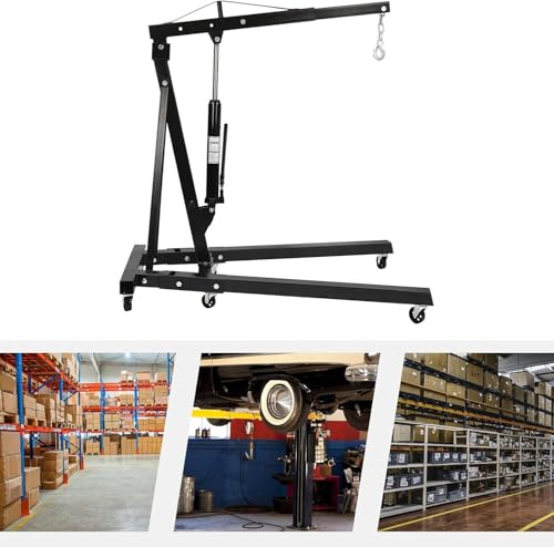 YXZQLOZ Elevador de grúa con Motor hidráulico Plegable con 6 Ruedas para reparación de automóviles, Taller y Garaje