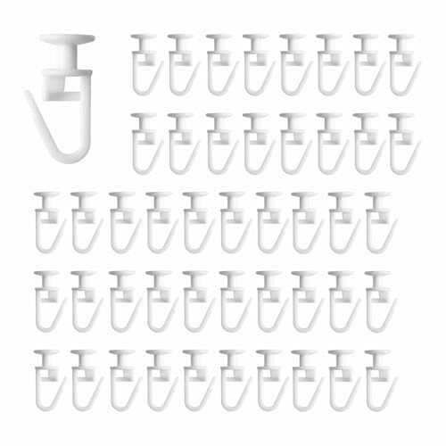 100 Piezas Deslizadores de Cortina 11mm Ganchos de Cortina de Plástico Ganchos Deslizantes para Cortinas para Rieles Interiores Curtain Rolls Hooks
