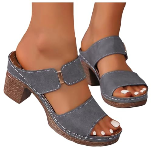 Sandalias con tacón para mujer, sandalias de tacón alto, sandalias elegantes de verano, zapatos altos, zapatos de boda, zapatos de tacón, zapatos festivos, zapatos de tiras