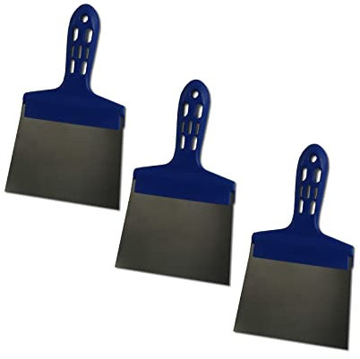 3er Set DEWEPRO® Fugenspachtel - Malerspachtel mit Kunststoff-Griff und Edelstahlklinge - 130x90mm - Breitspachtel - Spachtel