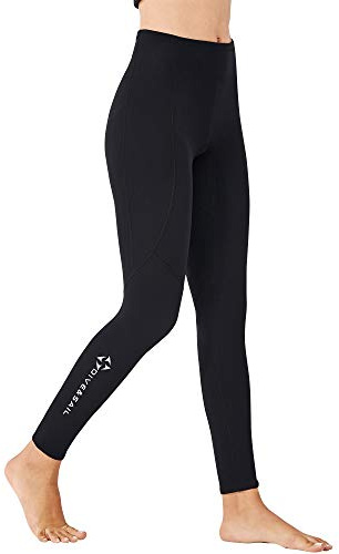 EUPTE 2mm Neoprene Diving Wetsuit Pants Swimming Leggings for Women Men Black(women 2XL)
