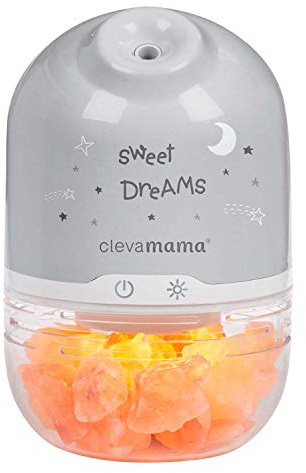 ClevaMama ClevaPure Himalayan Salt Lamp - Humidifier, Air Purifier, Aromatherapy Diffuser for Nursery - Universal Adapter 110-240V White