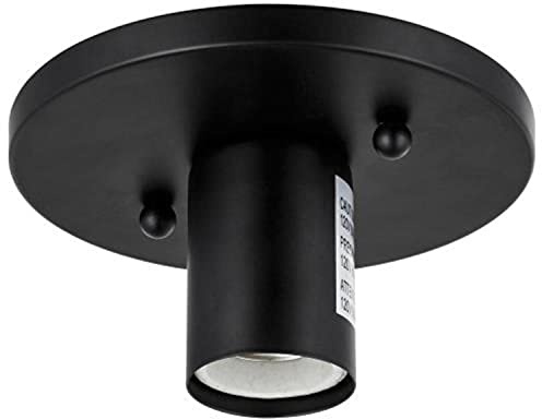 Sunlite 41607 Decorative Lamp Holder, 6-Pack, Medium Base (E26), 60 Watt Max (Bulb Not Included), Indoor Use, Steel Construction, Matte Black Finish, ETL Listed for Damp Location Use
