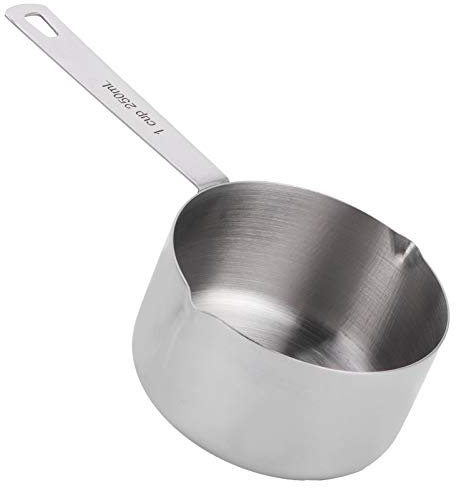 KUIKUI Measuring Cups, Stainless Steel Measure Cup with Scales for Liquid and Dry Ingredients, Metal Measuring Cups(1cup 250ml)