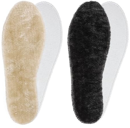 Riemot Plantillas Térmicas de Lana de cordero,2 Pares de Plantillas Calefactables para Hombre y Mujer,Cómodo y transpirable,para Zapatillas Deportivas,Zapatos de Trabajo e Invierno EU41