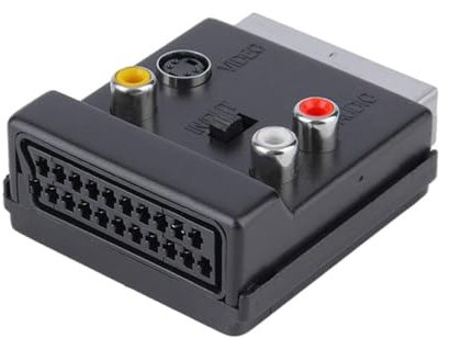 Adattatore da SCART a 3 RCA S-Video, convertitore adattatore audio commutabile IN/OUT a 21 pin, nero