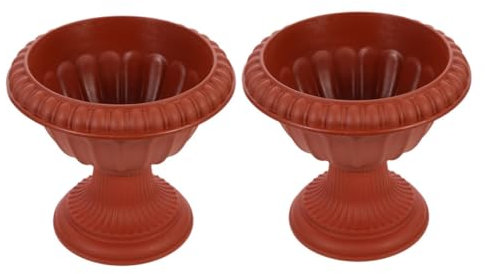 Mipcase Classic Urn Planter Set 2pcs Decorative Roman Flower Pots Garden Home Decor for Wedding Event