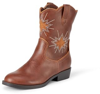 Amazon Essentials Bottes De Cowboy Western Fille, Brun, 36 EU