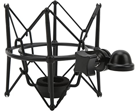 Soporte de Vibración de Micrófono de Montaje en Choque de Micrófono para Transmisión en Vivo y Estudio de Grabación en Plata con Plata (BLACK)