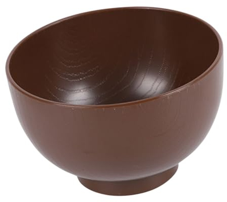 TOYZFRIENDY Bol de Sopa Reutilizable Estilo Japonés con Diseño de Madera Cuenco Pequeño para Ramen Miso y Arroz Resistente y Decorativo para Hogar y Restaurante
