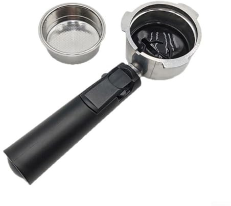 Portafiltro espresso sin fondo de 51 mm con cabeza de aleación de aluminio de tres orejas y mango de plástico, compatible con la máquina de café Dongling para uso doméstico o en cafeterías, fácil de