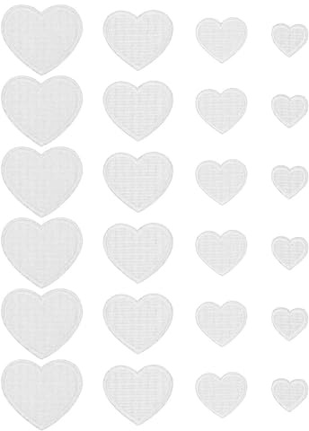WINXMIN 24 pièces patchs en forme de cœur, Patchs brodés à repasser ou à coudre pour vêtements, chapeaux, jeans et accessoires de bricolage(noir)