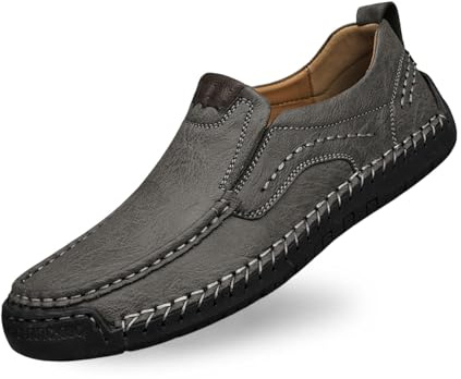 Generisch Traditional Shoes Men's Haferl Shoes for Men Genuine Leather Men's Shoes for Oktoberfest and Celebrations Medieval Costume Shoes Suit Shoes Trainers, gray, 11 UK