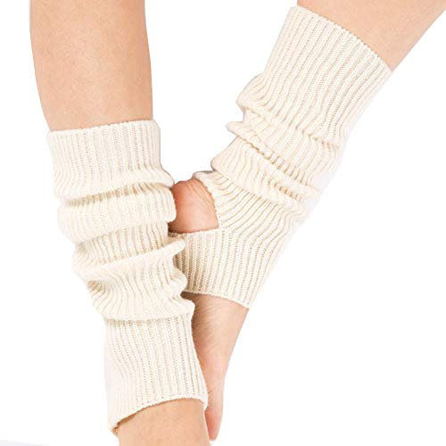 Ecroon Damen Mädchen Ballettstulpen mit Fersenloch Beinwärmer Ballett Yoga Stulpen Legwarmer Beinstulpen ca. Stützstrümpfe