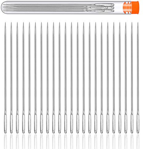 Juego de 23 agujas de coser, 6,5 cm, agujas de ojos grandes, agujas de costura a mano, juego de agujas para coser a mano, artesanía