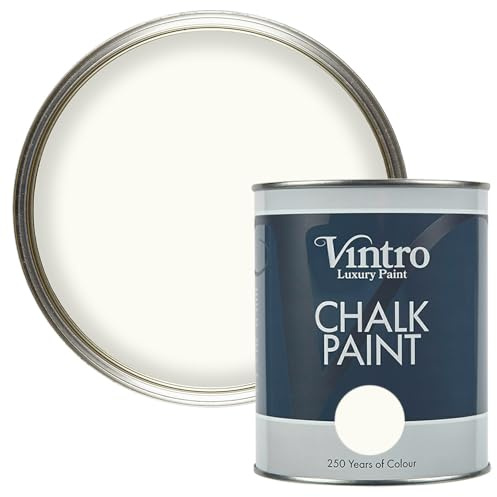 Vintro | Off White Chalk Paint | Furniture Paint | Shabby Chic | Upcycle | Decorate | Ultra Matt Finish | 1 Litre (Nymph)